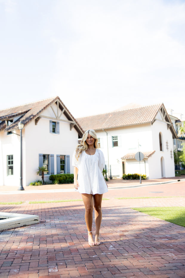 Claire Eyelet Romper - White