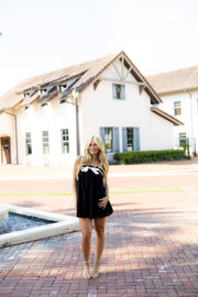 Ava Romper - Black/Cream