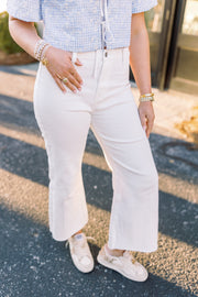 Julia Cropped Jean - White