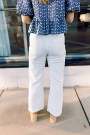 Julia Cropped Jean - White