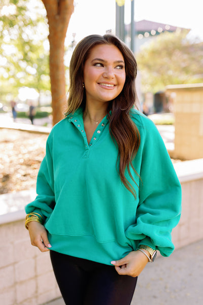 Piper Snap Pullover - Green