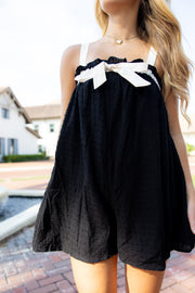 Ava Romper - Black/Cream