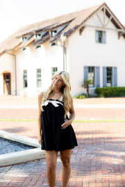 Ava Romper - Black/Cream