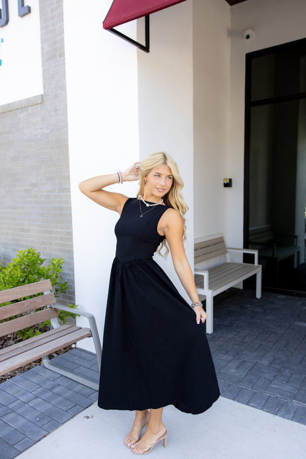 Sally Midi Dress - Black