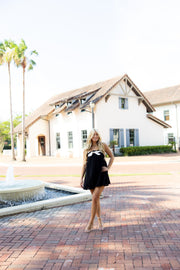 Ava Romper - Black/Cream