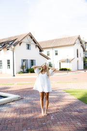 Claire Eyelet Romper - White