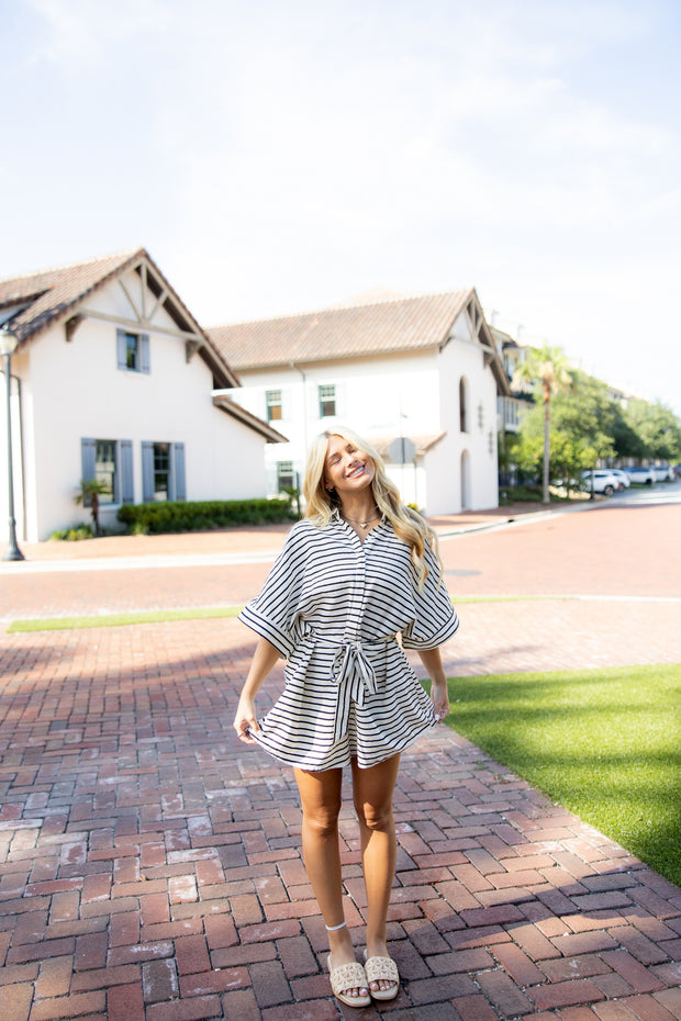 Haven Romper - Cream/Black