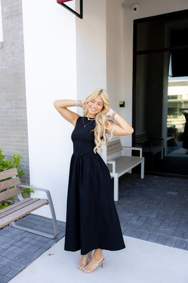 Sally Midi Dress - Black